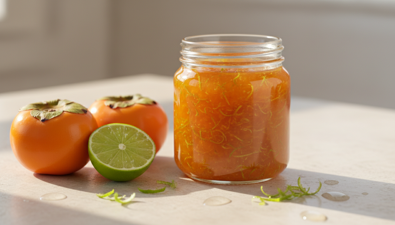 Kaki-Limetten-Marmelade: Sonnige Frucht für graue Tage
